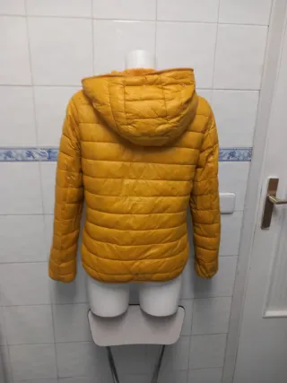 Abrigo reversible de pelo naranja/amarillo con cap