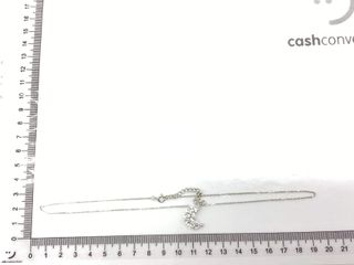 cadena plata 925mm con piedra con circonita 19 2.5cm