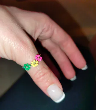 Anillo flores multicolor