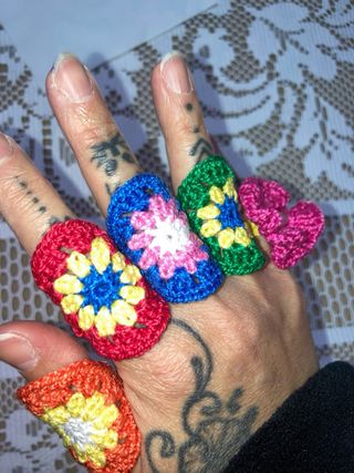 Anillos crochet hechos a mano