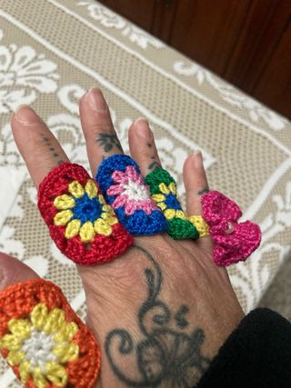 Anillos crochet hechos a mano