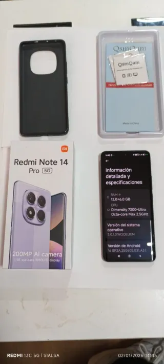 Smartphone Negra Xiaomi Redmi Note 14 Pro 5G