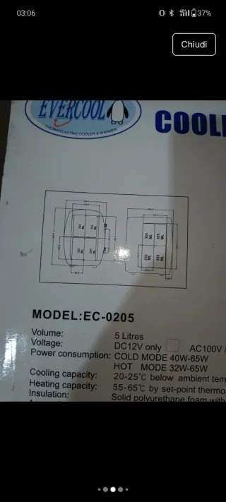 Minifrigo Termoelettrico Cooler & Warmer