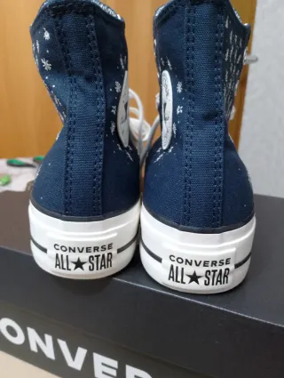 Converse ricamate blu taglia 37.5