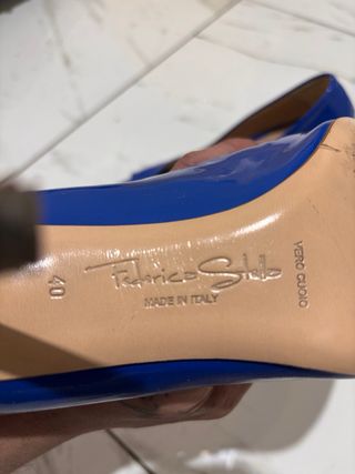 Scarpe Federica Silei blu vernice tacco