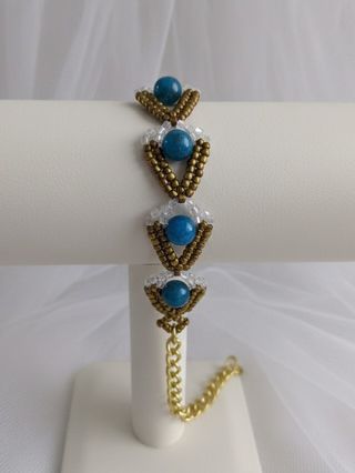 Bracciale Artigianale Vintage Bronzo gemme Apatite