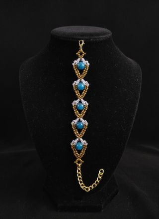 Bracciale Artigianale Vintage Bronzo gemme Apatite