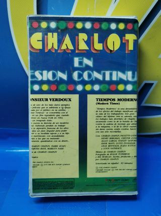 película en vhs, charlot en sesión continua, VHS