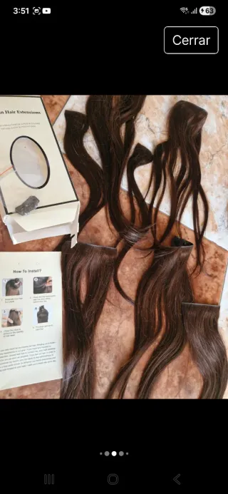 Peluca Castaña Humana