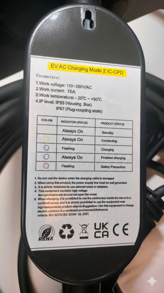 Cargador Portátil 15m EV tipo 2. IEC62196-2. NUEVO