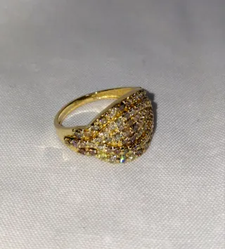 Anillo Oro 14k Diamantes Multicolor