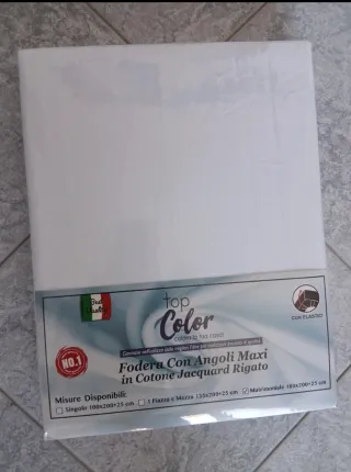 Coprimaterasso singolo con zip in cotone