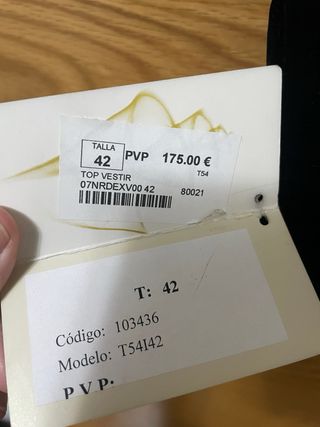 Top Vestir Negro Terciopelo Ene de Rivera