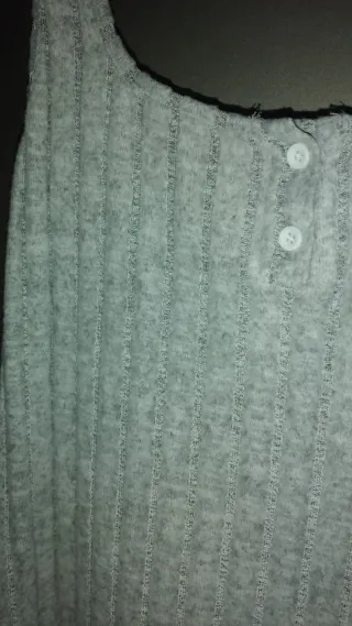 Vestito lungo grigio a costine