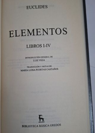 EUCLIDES: ELEMENTOS (LIBROS I-IV)