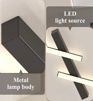 Candeeiro LED Minimalista Preto e Branco