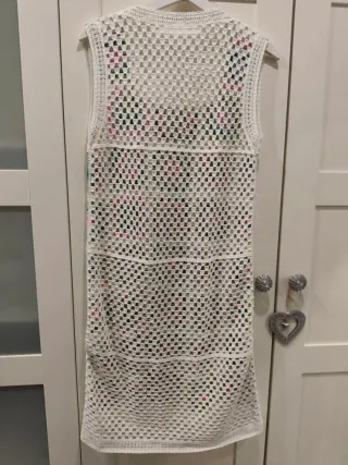 Vestido crochet granny squares blanco