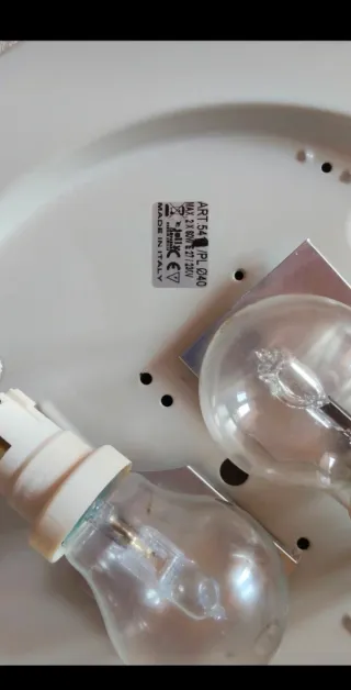 Lampada Plik Vintage Anni 90 Oro Vetro Metallo