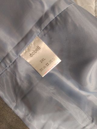 Chaleco de vestir gris con forro azul