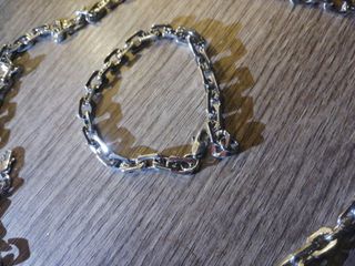 Set Collana e Bracciale Acciaio Uomo