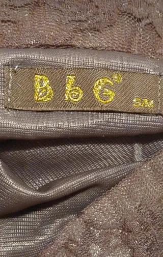 Gonna in pizzo beige/marrone