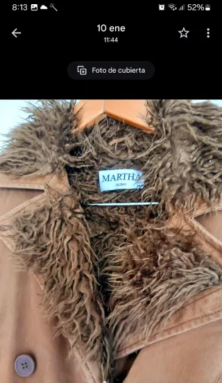 Abrigo MARTHA Talla M con cuello de pelo
