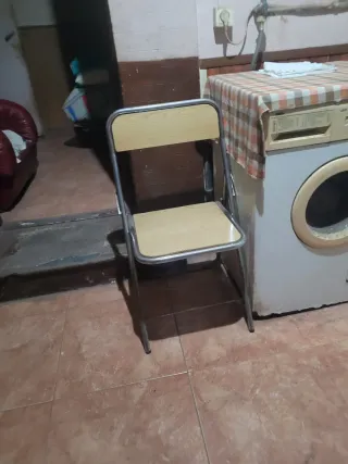 Silla plegable madera y metal