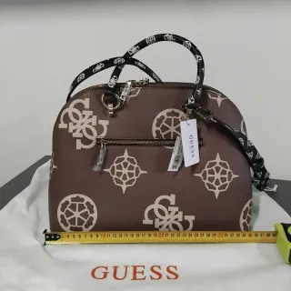 Borsa Guess monogram marrone e beige