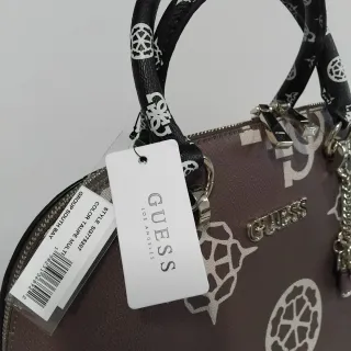Borsa Guess monogram marrone e beige