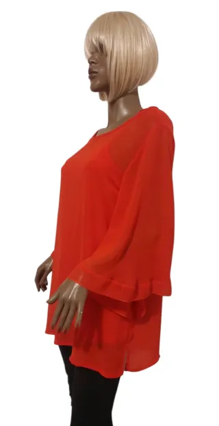 Blusa rossa manica lunga