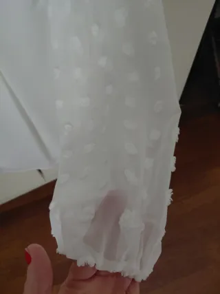 Blusa Shein blanca manga transparente