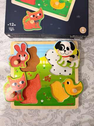 Puzzle sensorial Janod. 12 meses. Poco uso.