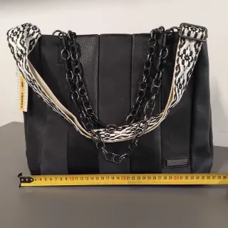 Borsa Charro nera con tracolla multicolore