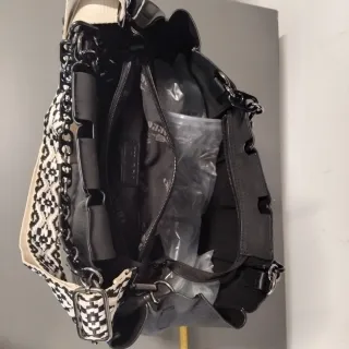 Borsa Charro nera con tracolla multicolore