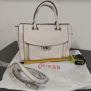 Borsa Guess Bianca Effetto Pitone
