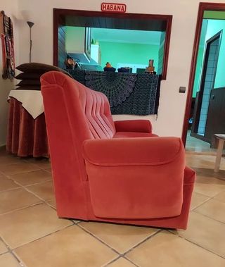 Sofá 2 plazas rojo