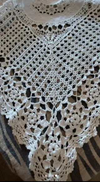 Copriletto uncinetto bianco