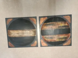 Set 2 Cuadros Decorativos Metal y Madera