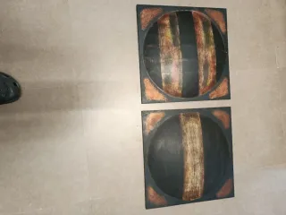 Set 2 Cuadros Decorativos Metal y Madera