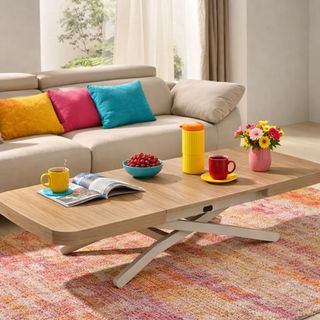 Mesa elevable centro/comedor extensible Novelty