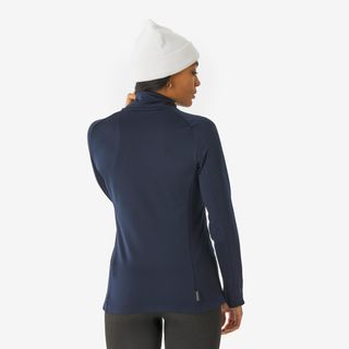Camiseta térmica mujer, BL TOP 500 1/2 cremallera azul