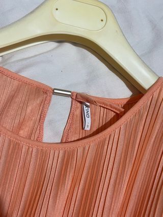 Abito corallo/pesca plissettato