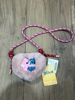 Bolso Corazón Stitch Niña Peluche Rosa