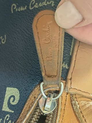 Bolso bandolera Pierre Cardin azul y marrón