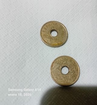 2 Monedas 25 Ptas 1998 Ceuta