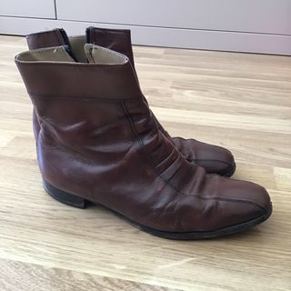 Botines piel marrón vintage cremallera talla 42