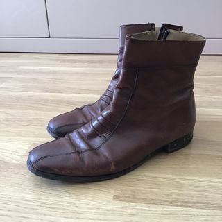 Botines piel marrón vintage cremallera talla 42