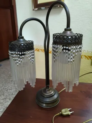 Lámpara lágrimas cristal y metal