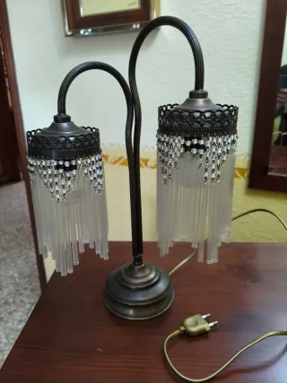 Lámpara lágrimas cristal y metal