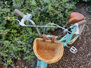 Bicicleta Infantil Turquesa Retro con Cesta